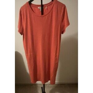 TOAD&CO Orange Solid T-Shirt Dress Round Neck Short Sleeve Knee Womens XL